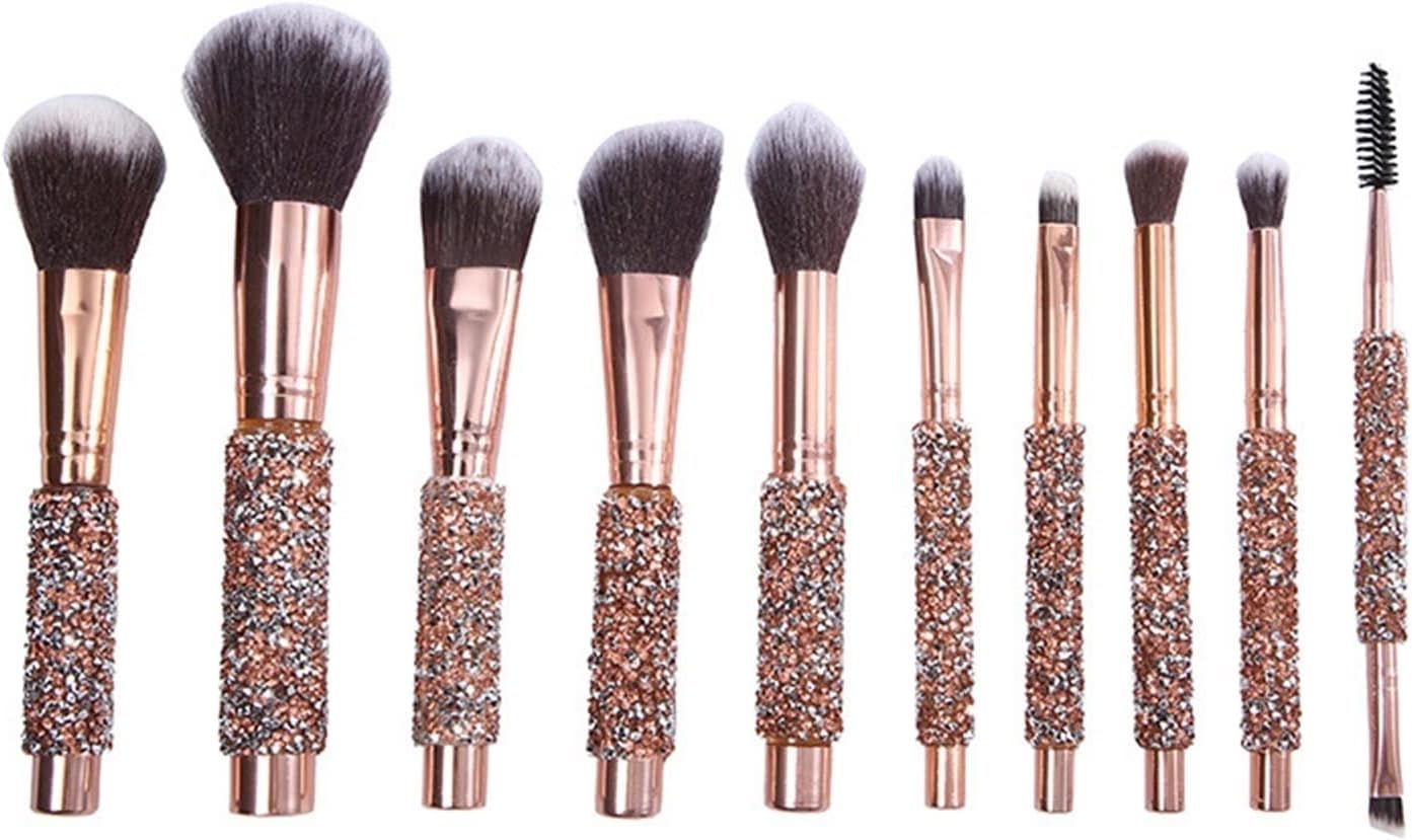 Pinceaux de maquillage avec strass : set de 10 outils essentiels pour un maquillage professionnel éclatant – Image 4