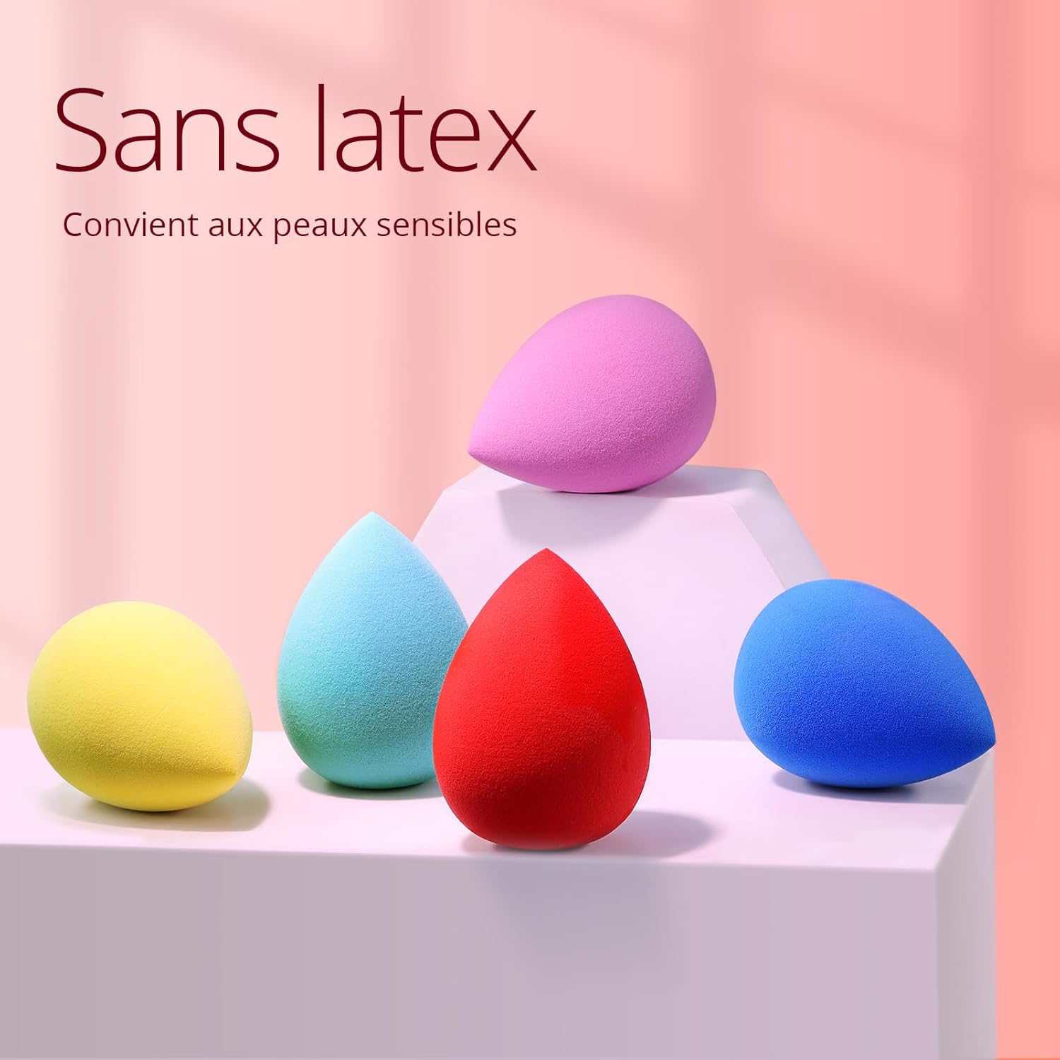 Éponges de maquillage sans latex : le lot idéal pour un teint parfait Pour les passionnées de beauté, ces éponges multicolores s’adaptent parfaitement aux fonds de teint, crèmes et poudres. – Image 2