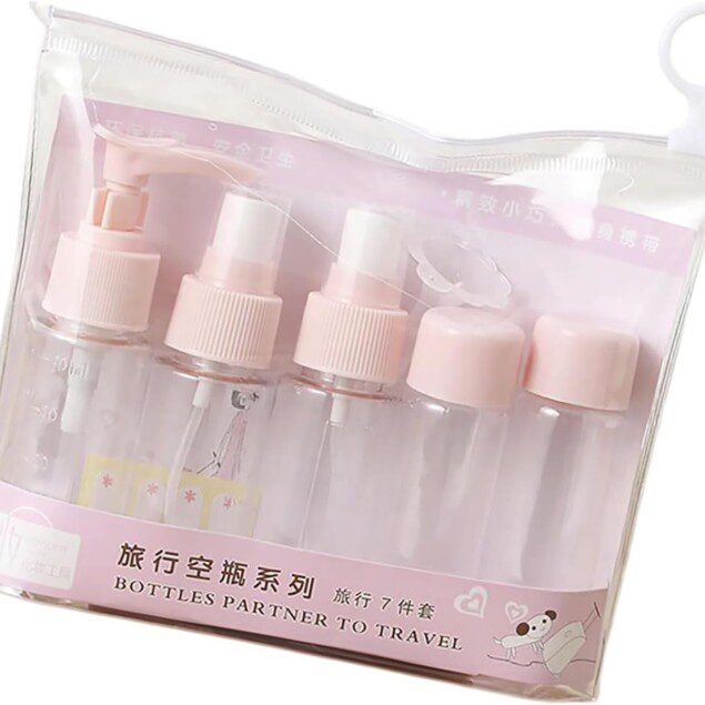 Flacons de voyage étanches : lot de 7/9 contenants compressibles pour les passionnés de beauté