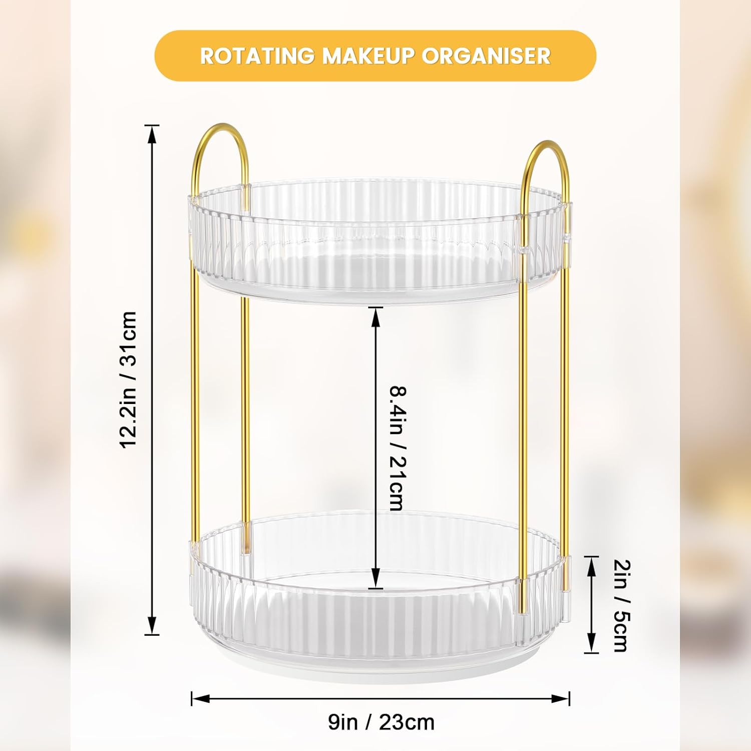 Organisateur de maquillage rotatif 360° : le rangement parfait pour votre coiffeuse et salle de bain – Image 2