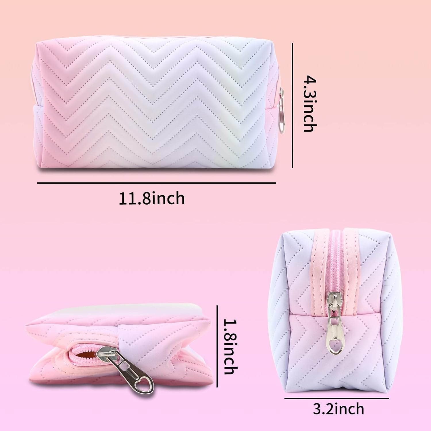 Grand sac de maquillage à fermeture éclair : le compagnon idéal pour femmes et filles en voyage Sac de toilette pliable et étanche pour un rangement pratique et élégant – Image 2