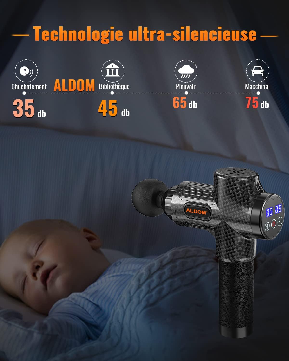 Pistolet de massage musculaire : soulagez douleurs et raideurs pour sportifs avec 30 niveaux réglables – Image 3