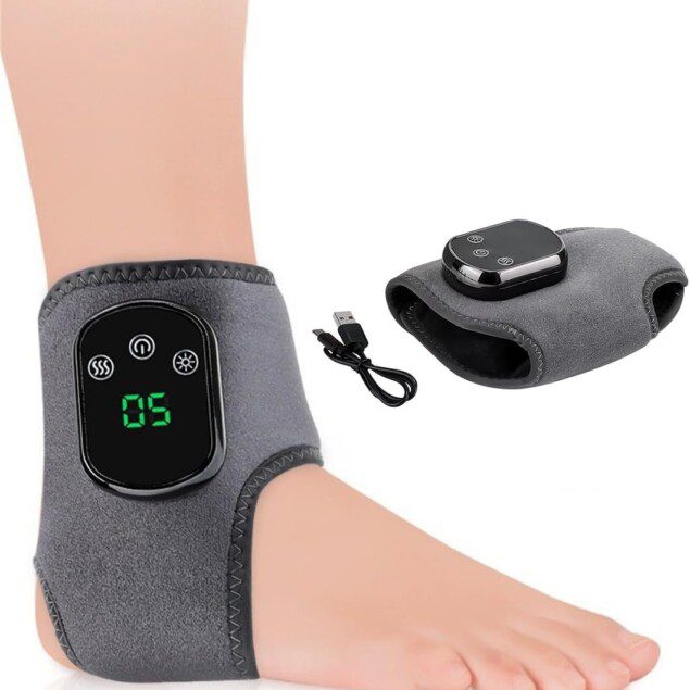 Masseur de cheville : compression, chaleur et micro-vibrations pour soulager neuropathie et engourdissements à la maison ou après le sport