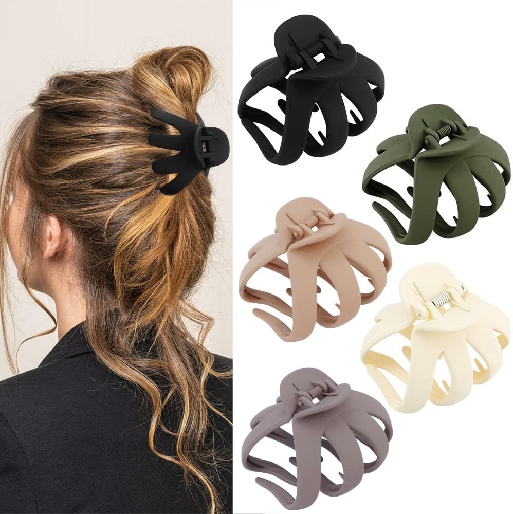 Pinces à cheveux antidérapantes : ensemble de 5 pinces idéales pour les filles aux cheveux longs, épais et bouclés