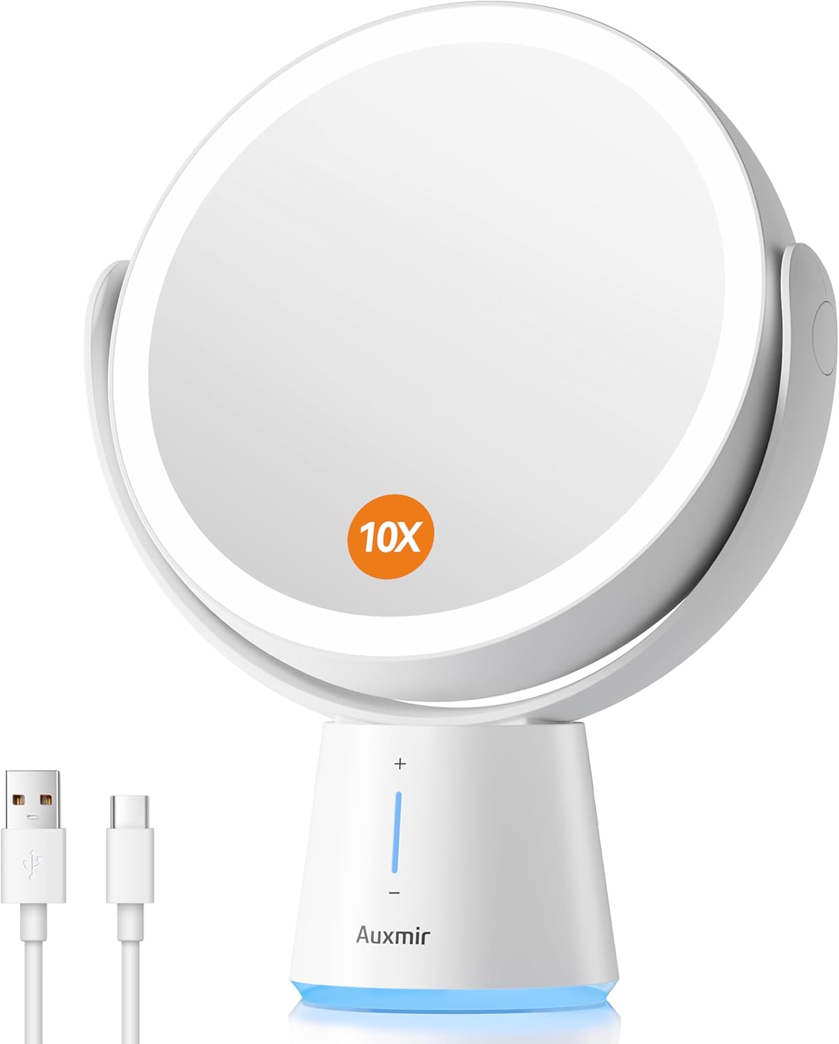 Miroir de maquillage lumineux pour les passionnées de beauté : grossissant 10X/1X et rechargeable  
Découvrez le miroir cosmétique à LED avec 5 niveaux de luminosité, idéal pour un maquillage parfait à chaque occasion