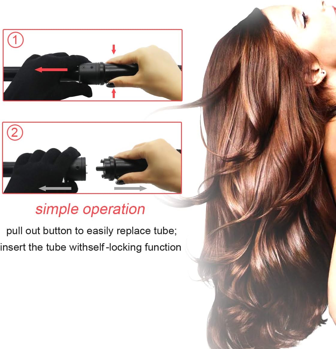 Fer à boucler céramique 6 en 1 : l’outil professionnel pour des boucles sublime entre 80℃ et 230℃ – Image 7