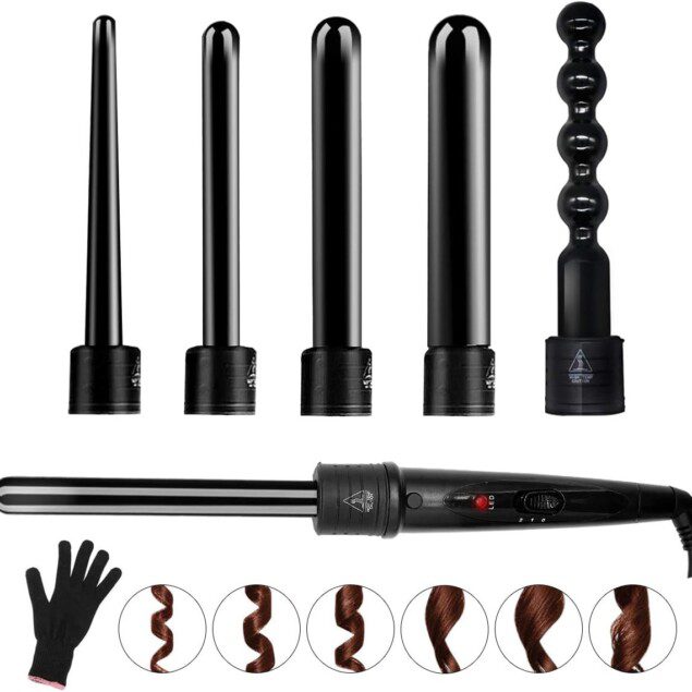 Fer à boucler céramique 6 en 1 : l’outil professionnel pour des boucles sublime entre 80℃ et 230℃