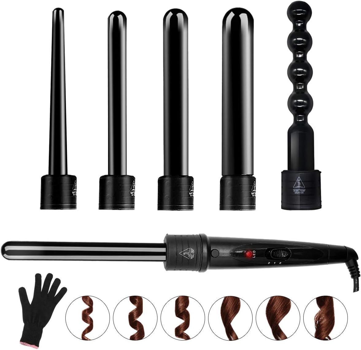 Fer à boucler céramique 6 en 1 : l’outil professionnel pour des boucles sublime entre 80℃ et 230℃