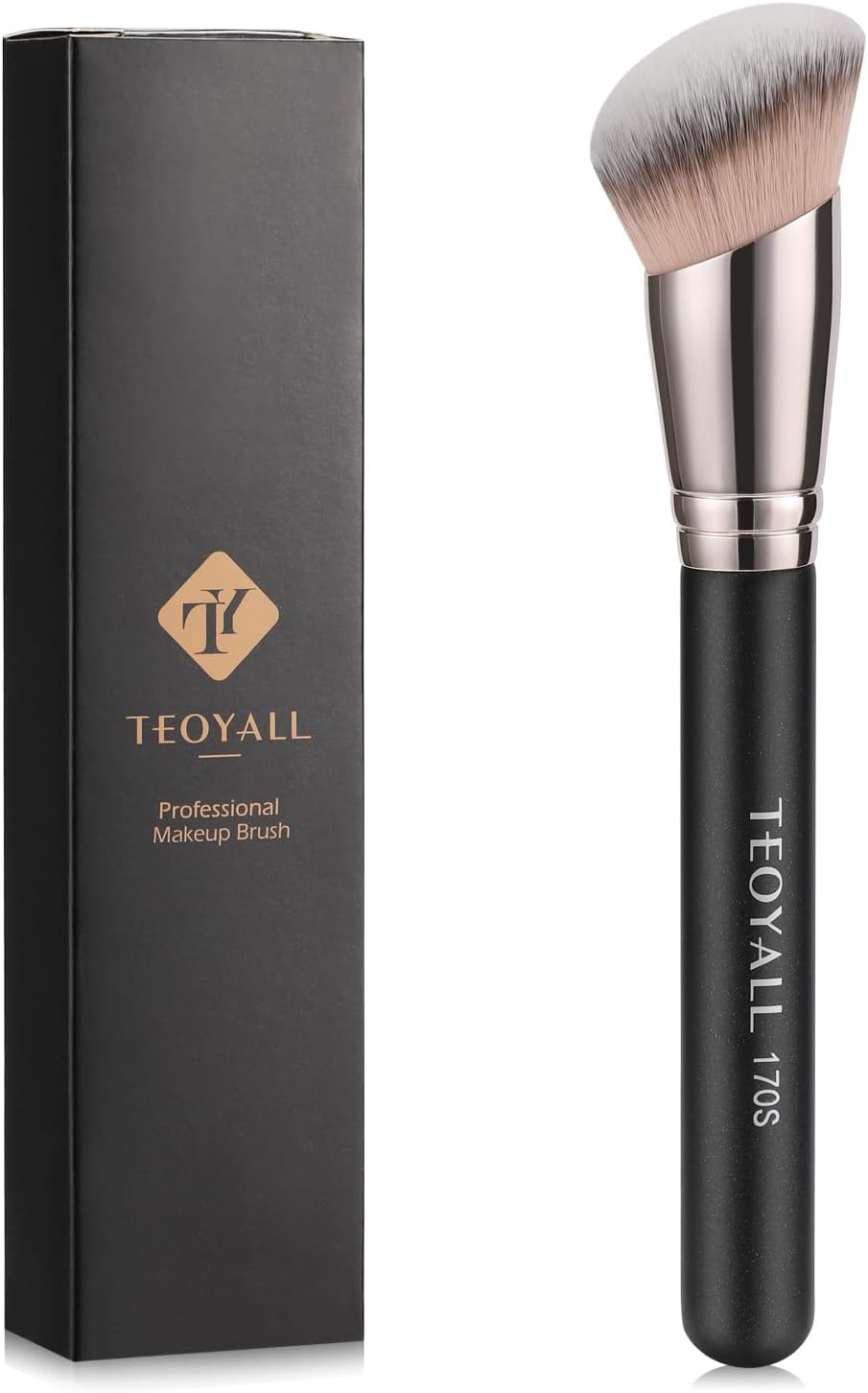 Pinceau biseauté pour fond de teint : l'outil idéal pour un teint parfait et naturel   Pinceau kabuki synthétique pour les passionnés de maquillage, idéal pour le mélange et le polissage de vos cosmétiques liquides, crèmes et poudres