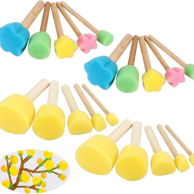 Pinceaux en mousse : kit de 20 pièces idéal pour les enfants en peinture et bricolage