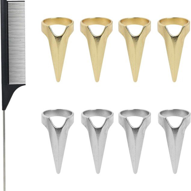 Outil de séparation des cheveux : idéal pour coiffeurs et amateurs de coiffure  Découvrez notre outil de séparation des cheveux, un ensemble de 8 pièces incluant un peigne et des anneaux de séparation, conçu pour faciliter vos coiffures avec précision et élégance. Parfait pour les professionnels et les passionnés, cet accessoire vous promet des séances de coiffage simplifiées et des résultats impeccables à chaque utilisation.