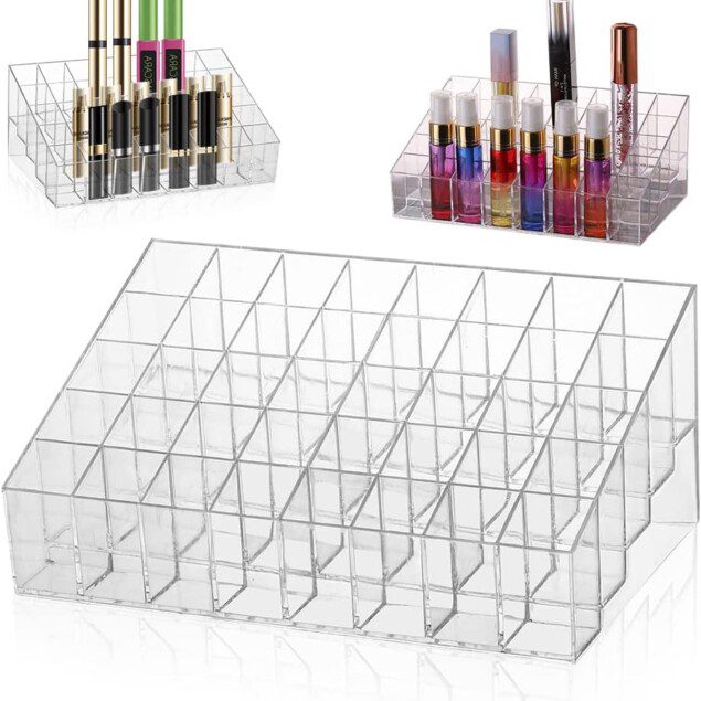 Organisateur acrylique clair : 40 compartiments parfaits pour les passionnés de maquillage Rangez vos rouges à lèvres, pinceaux et crayons avec style et facilité