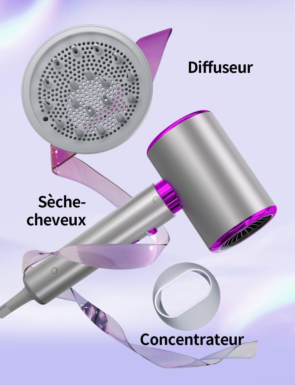 Sèche cheveux ionique 2400W : le compagnon idéal pour des coiffures éclatantes à la maison et en voyage – Image 9