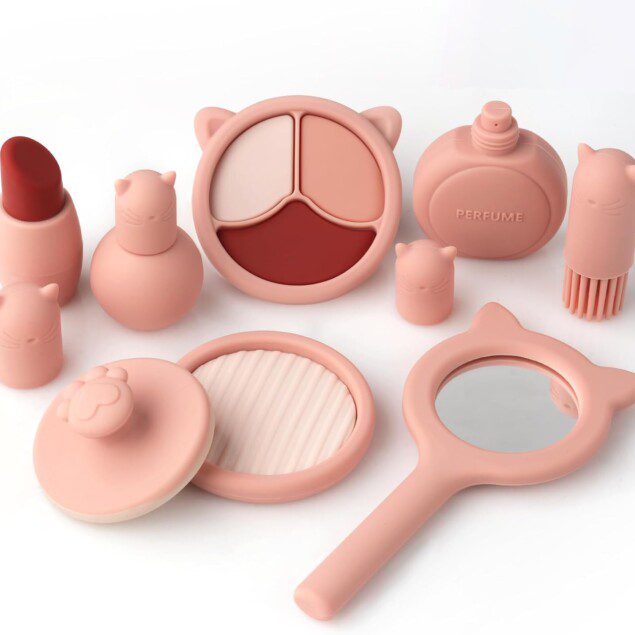 Jouets de maquillage en silicone : un ensemble royal pour les petites princesses en herbe   Offrez à votre fille un moment ludique et créatif avec cet ensemble de maquillage, idéal pour les anniversaires et Noël