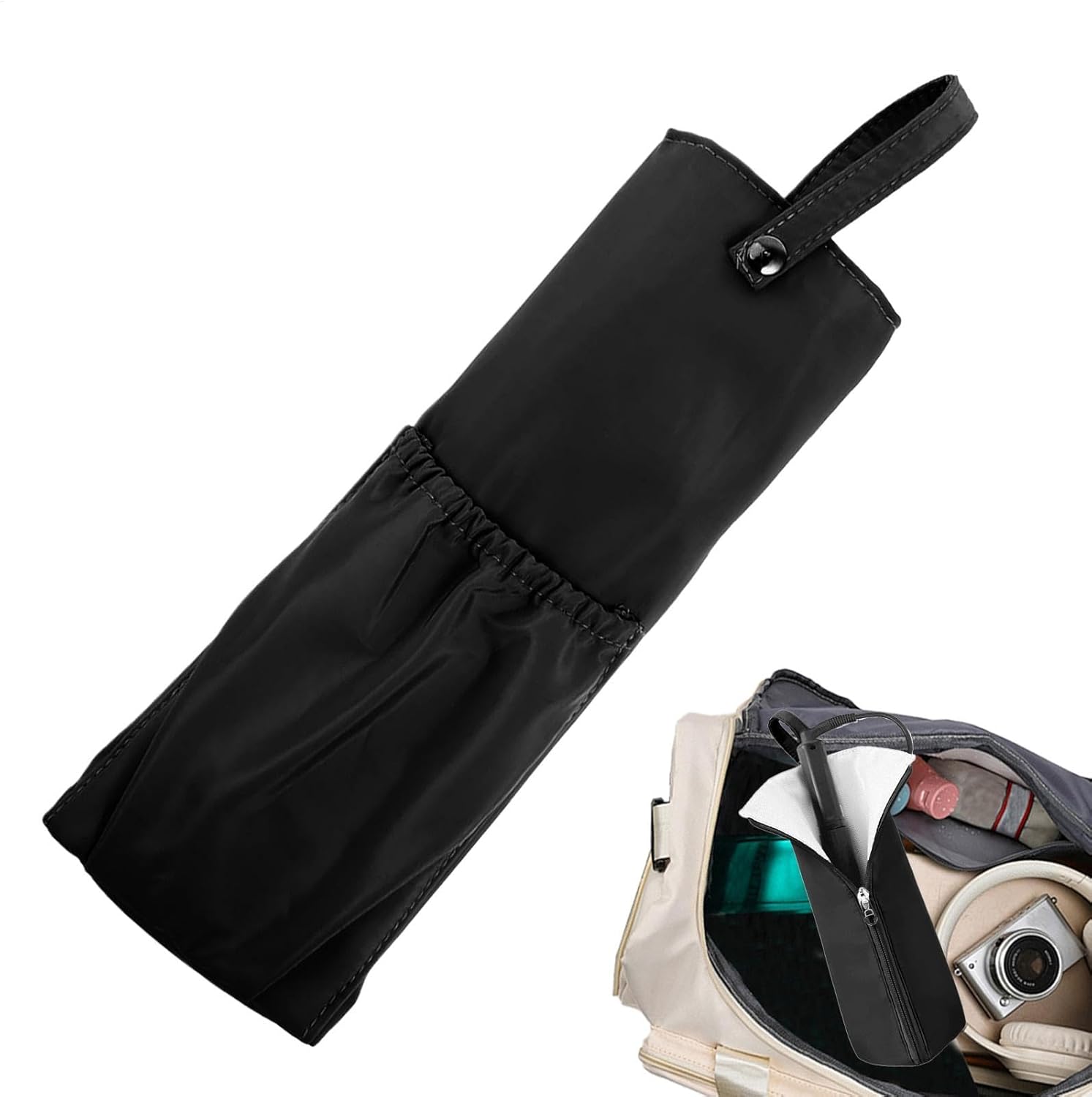 Support en fer à friser : sac résistant à la chaleur pour un rangement élégant des outils de coiffure – Image 6