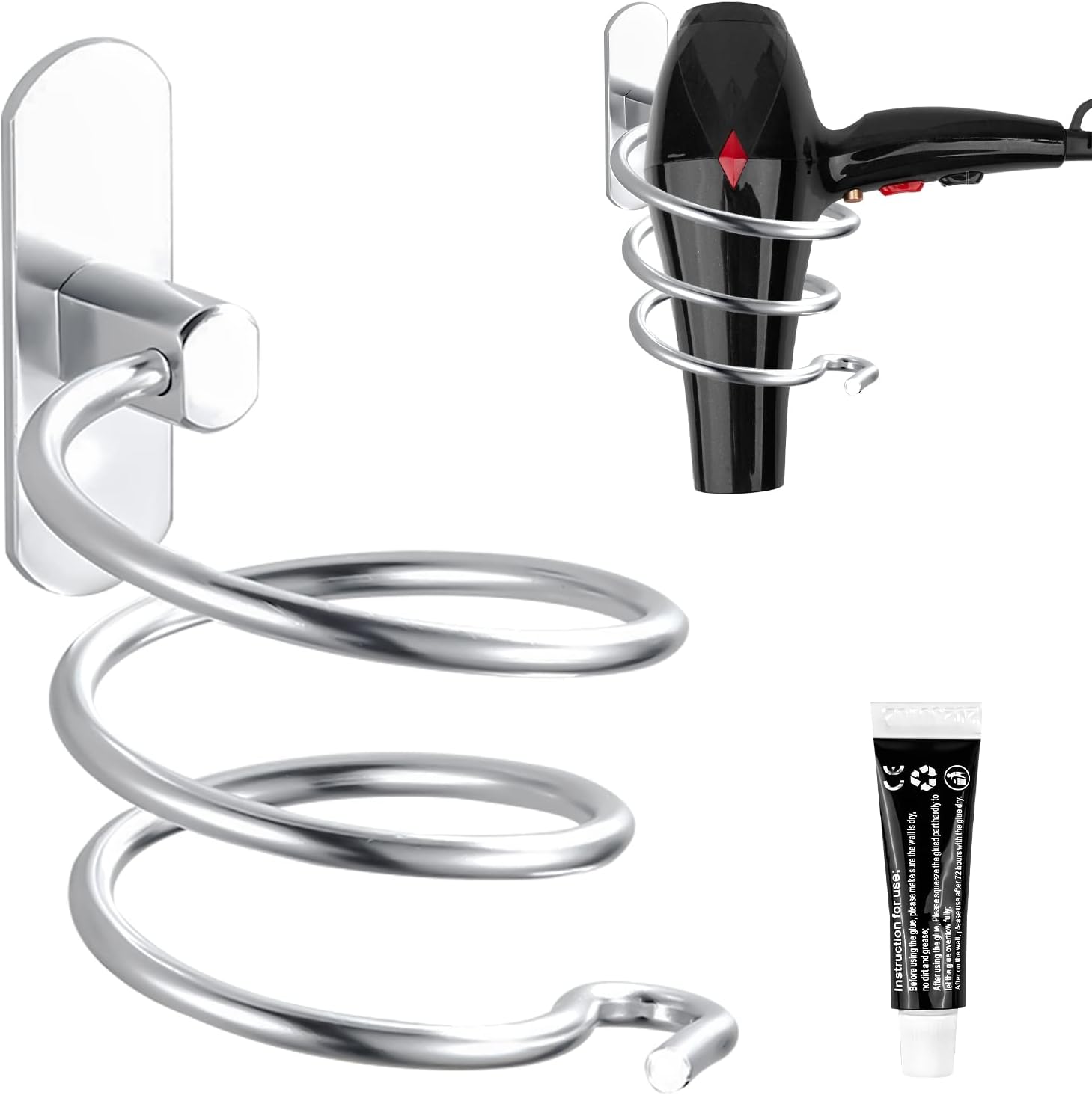 Porte sèche cheveux en spirale : support mural élégant pour la salle de bain et la cuisine 

Optimisez votre espace avec ce support en aluminium, facile à installer sans perçage, qui garde vos appareils de coiffure à portée de main tout en ajoutant une touche de style à votre décoration.