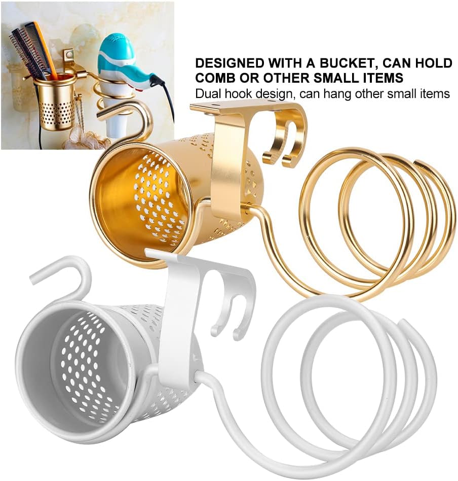 Porte-sèche-cheveux mural en aluminium : l’accessoire idéal pour votre salle de bain élégante – Image 7