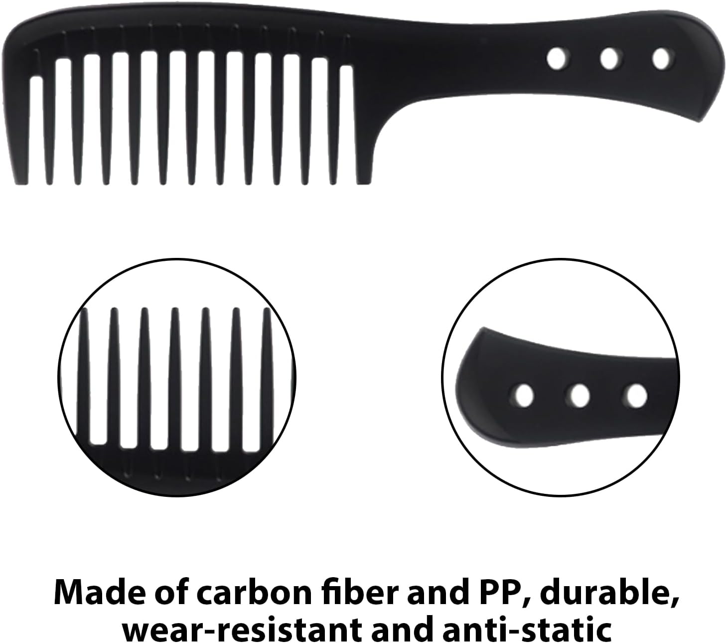 Peigne cheveux bouclés : ensemble de 4 pièces pour tous types de cheveux, antistatique et élégant pour femmes et hommes – Image 3