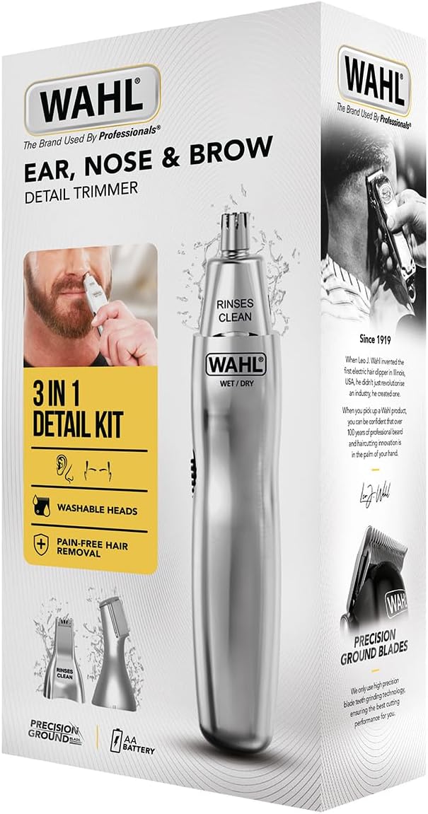 Wahl : tondeuse nez-oreilles 3 en 1 pour hommes, pour une hygiène parfaite et un rasage précis – Image 4