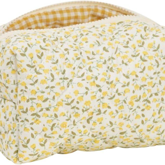 Trousse de maquillage matelassée pour passionnées de beauté : élégance florale et espace optimal pour vos pinceaux