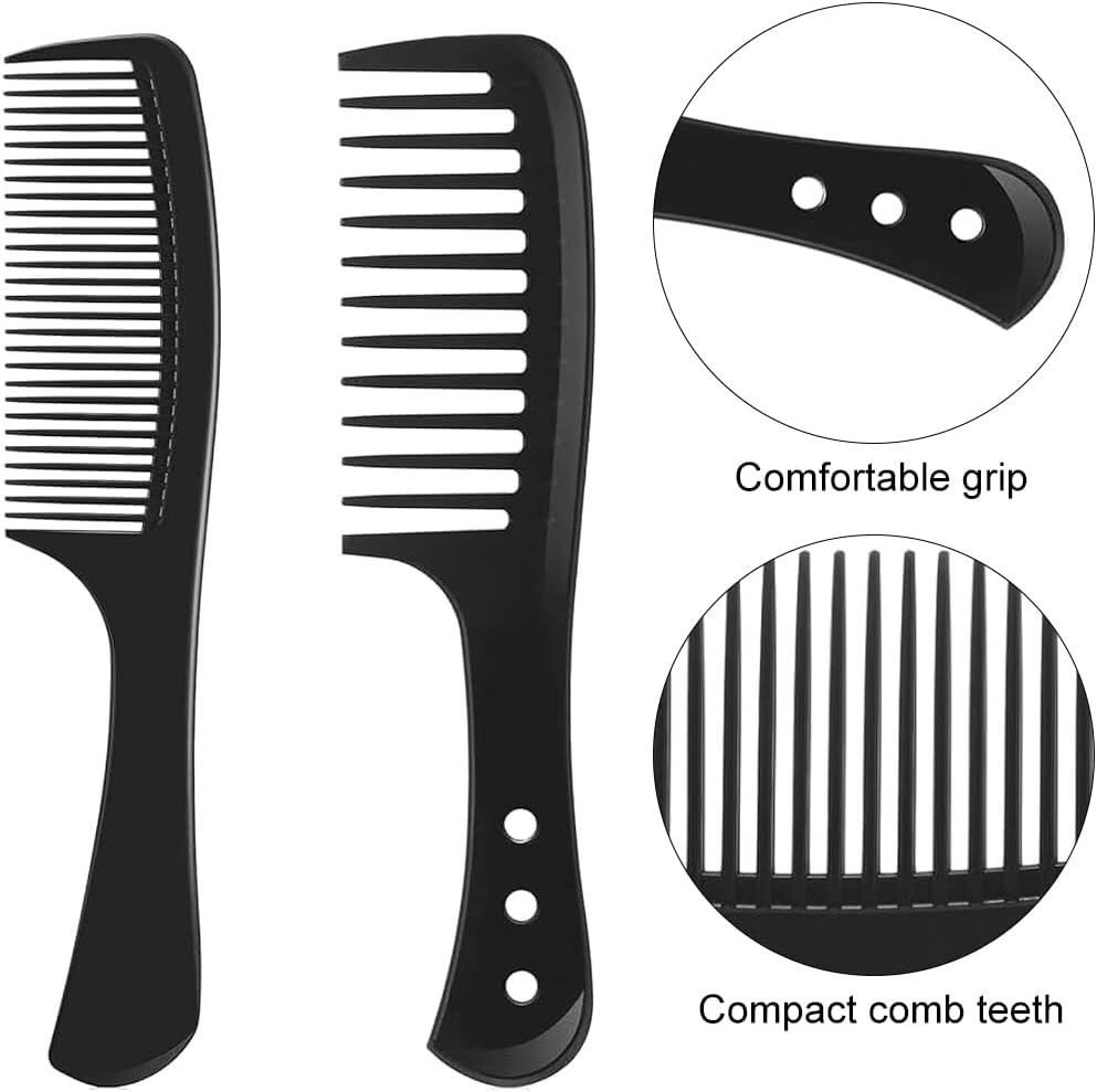 Peigne démêlant à dents larges en fibre de carbone : l'outil idéal pour les cheveux longs, bouclés ou droits – Image 3