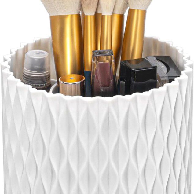 Organisateur de maquillage rotatif à 360° : le rangement idéal pour une coiffeuse élégante