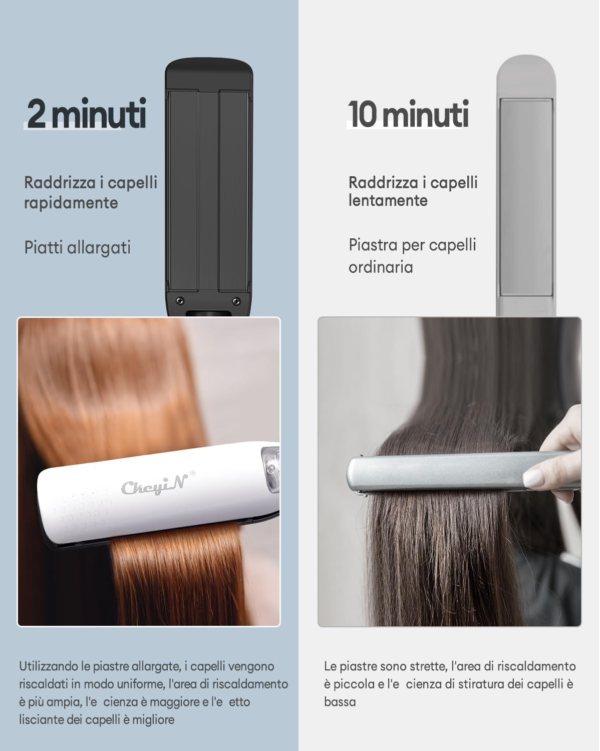 Fer à lisser à vapeur : le choix idéal pour des coiffures lisses et brillantes Découvrez le fer plat à large plaque en céramique de 1,6 pouces avec écran LCD, idéal pour les femmes pressées souhaitant un coiffage rapide et sécurisé grâce à son arrêt automatique après 60 minutes. – Image 8