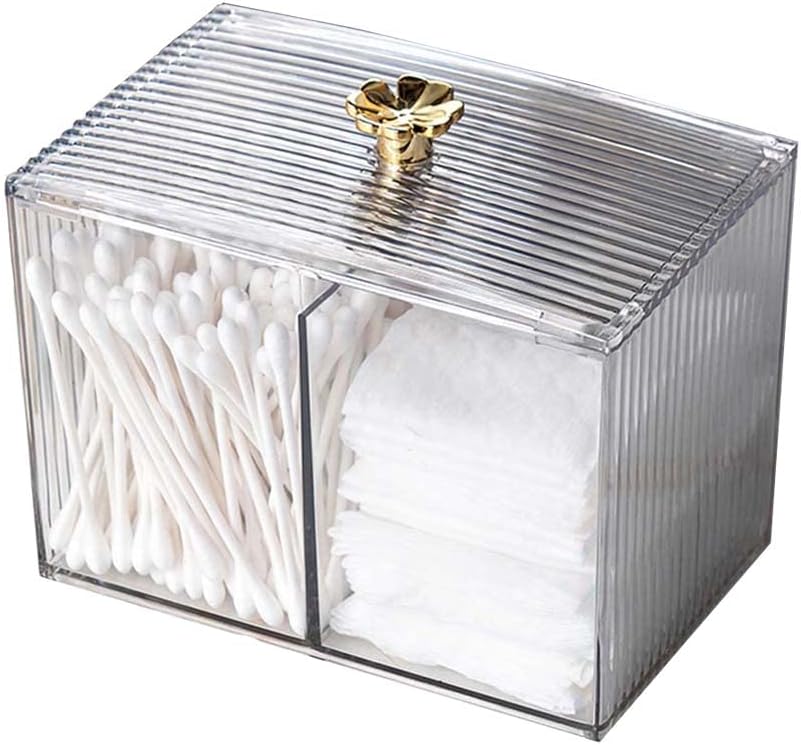 Boite en acrylique transparent pour coton-tige : rangement élégant pour salle de bain et chambre à coucher