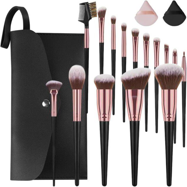 Ensemble de pinceaux cosmétiques professionnels : 15 pièces pour un maquillage parfait Découvrez la douceur et la précision de notre kit de pinceaux noirs, idéal pour les passionnées de beauté