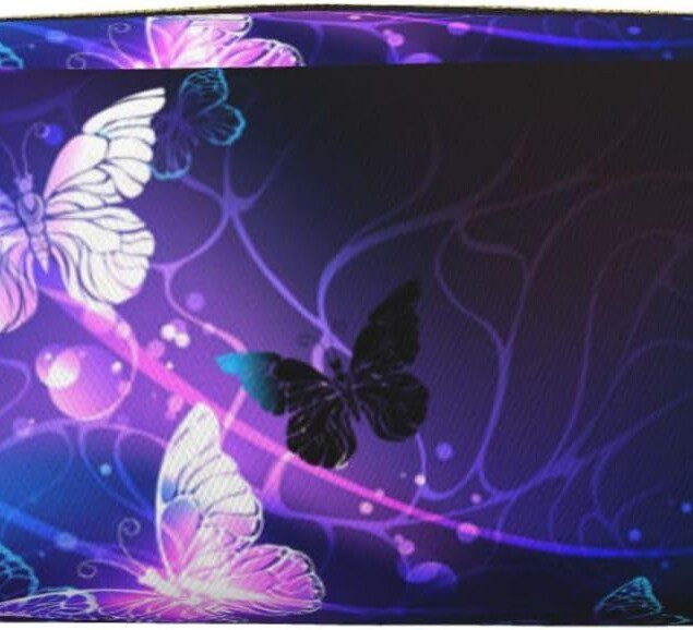 Grande trousse à crayons avec imprimé papillon blanc : l'accessoire multifonction idéal pour les étudiants et les professionnels
