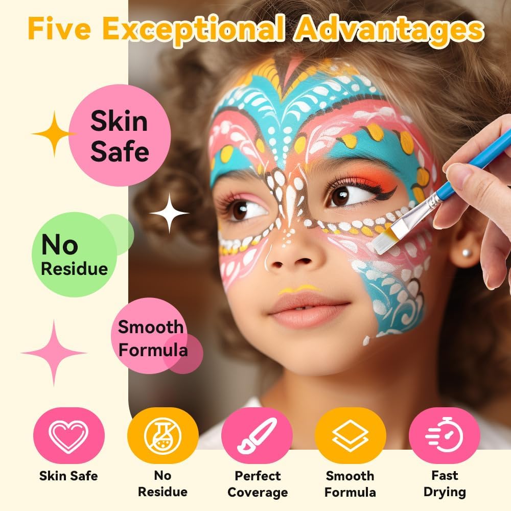 Palette de maquillage pour enfant : 26 couleurs vibrantes pour des fêtes inoubliables comme le carnaval, Halloween et Noël – Image 2
