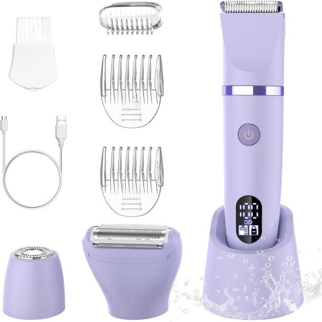 Rasoir électrique féminin : tondeuse précise et étanche pour visage et zones sensibles  Découvrez la tondeuse 3 en 1 pour un épilatoire efficace et doux sur toutes les parties du corps !