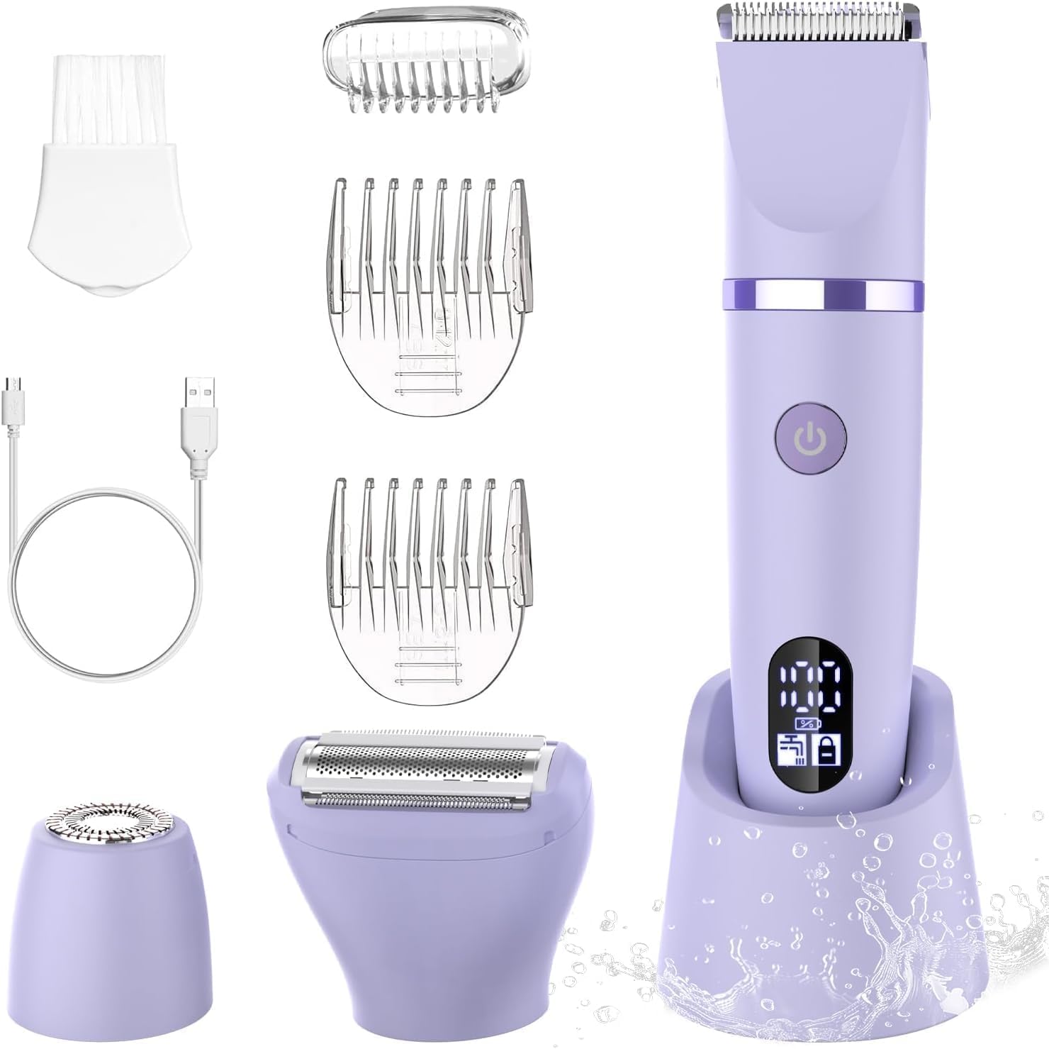 Rasoir électrique féminin : tondeuse précise et étanche pour visage et zones sensibles  Découvrez la tondeuse 3 en 1 pour un épilatoire efficace et doux sur toutes les parties du corps !