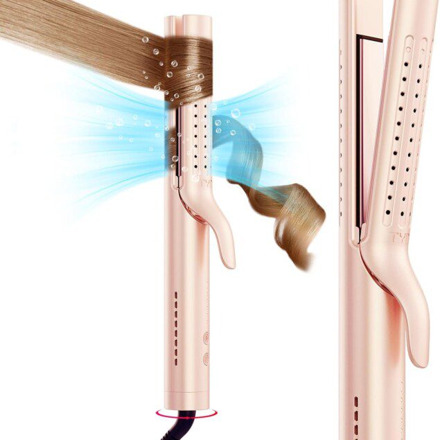 Lisseur boucleur 2 en 1 pour des cheveux lisses et bouclés en un clin d'œil : profitez d'un lissage rapide et de boucles durables