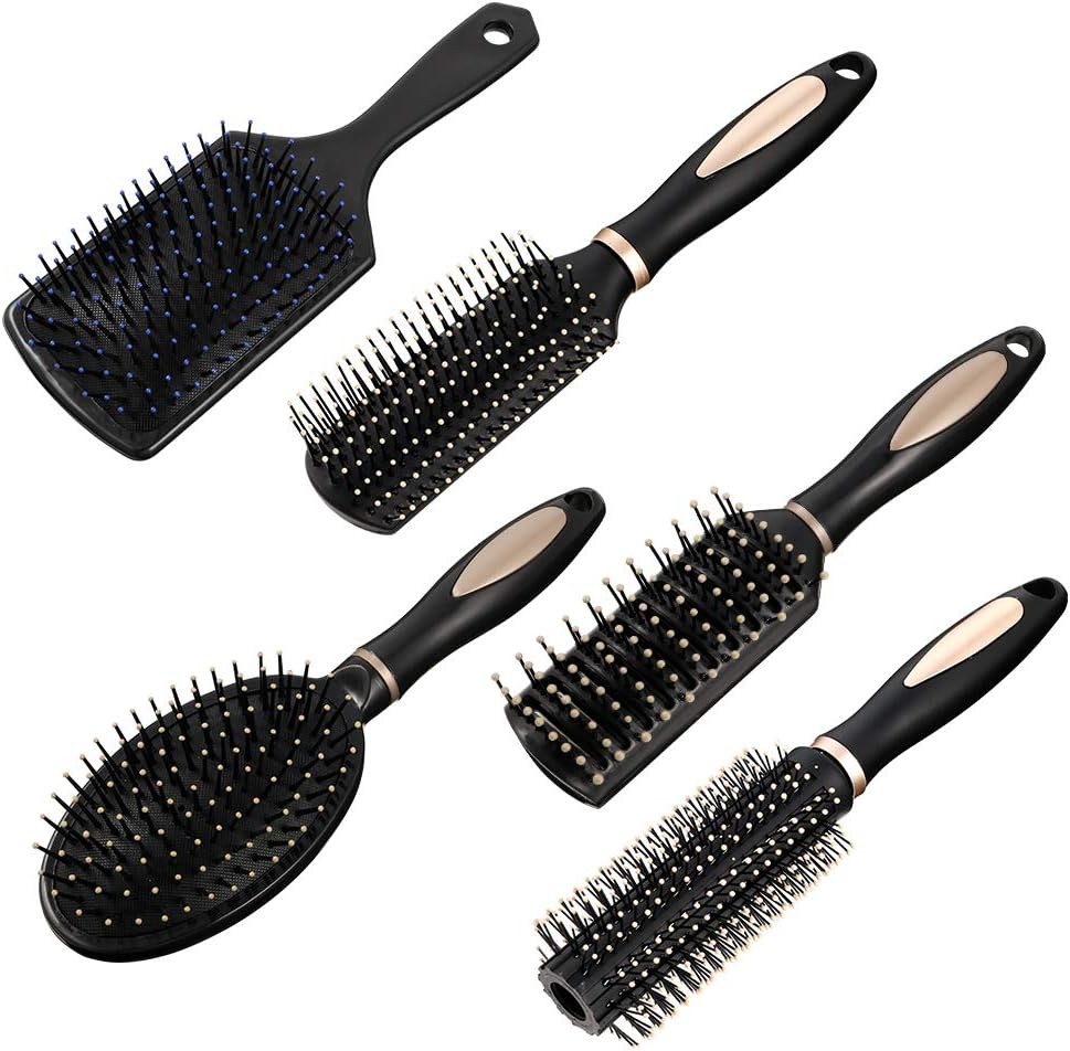 5 Brosses Anti-Casse Pour Cheveux Éblouissants