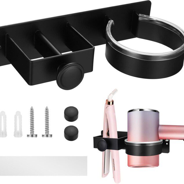 Support sèche-cheveux mural sans perçage : l'accessoire élégant pour salle de bain et hôtel