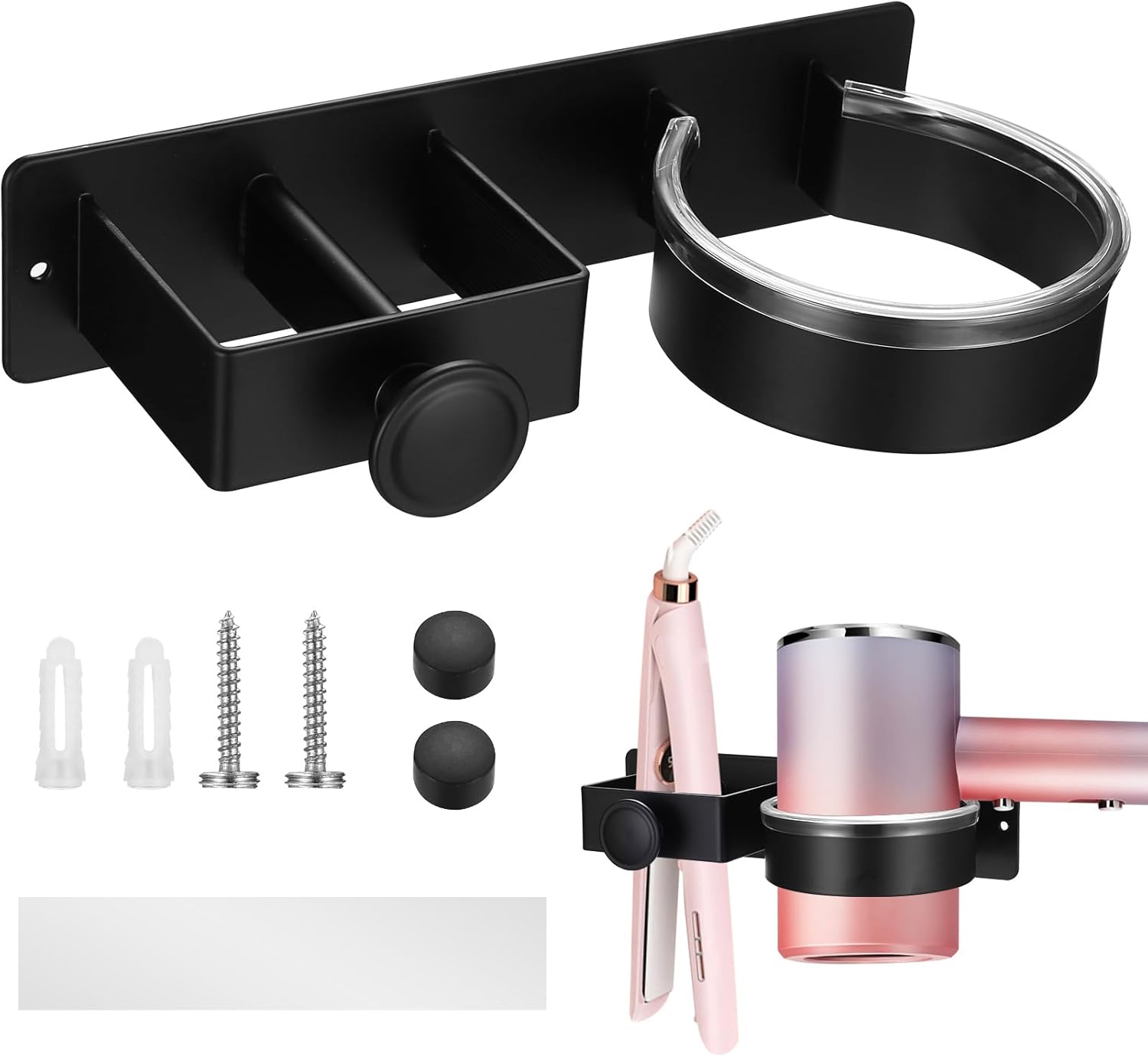 Support sèche-cheveux mural sans perçage : l'accessoire élégant pour salle de bain et hôtel