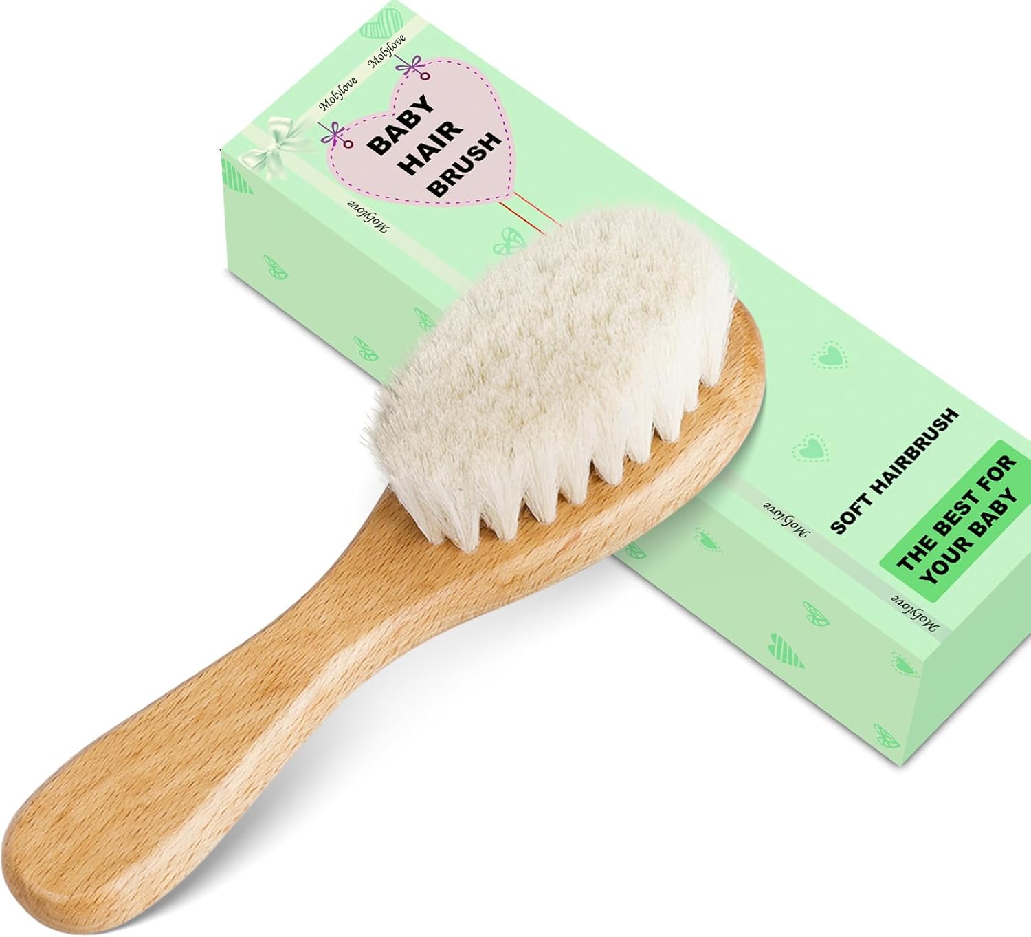 Brosse à cheveux bébé en bois : douceur premium pour un soin délicat du cuir chevelu des nouveau-nés – Image 2