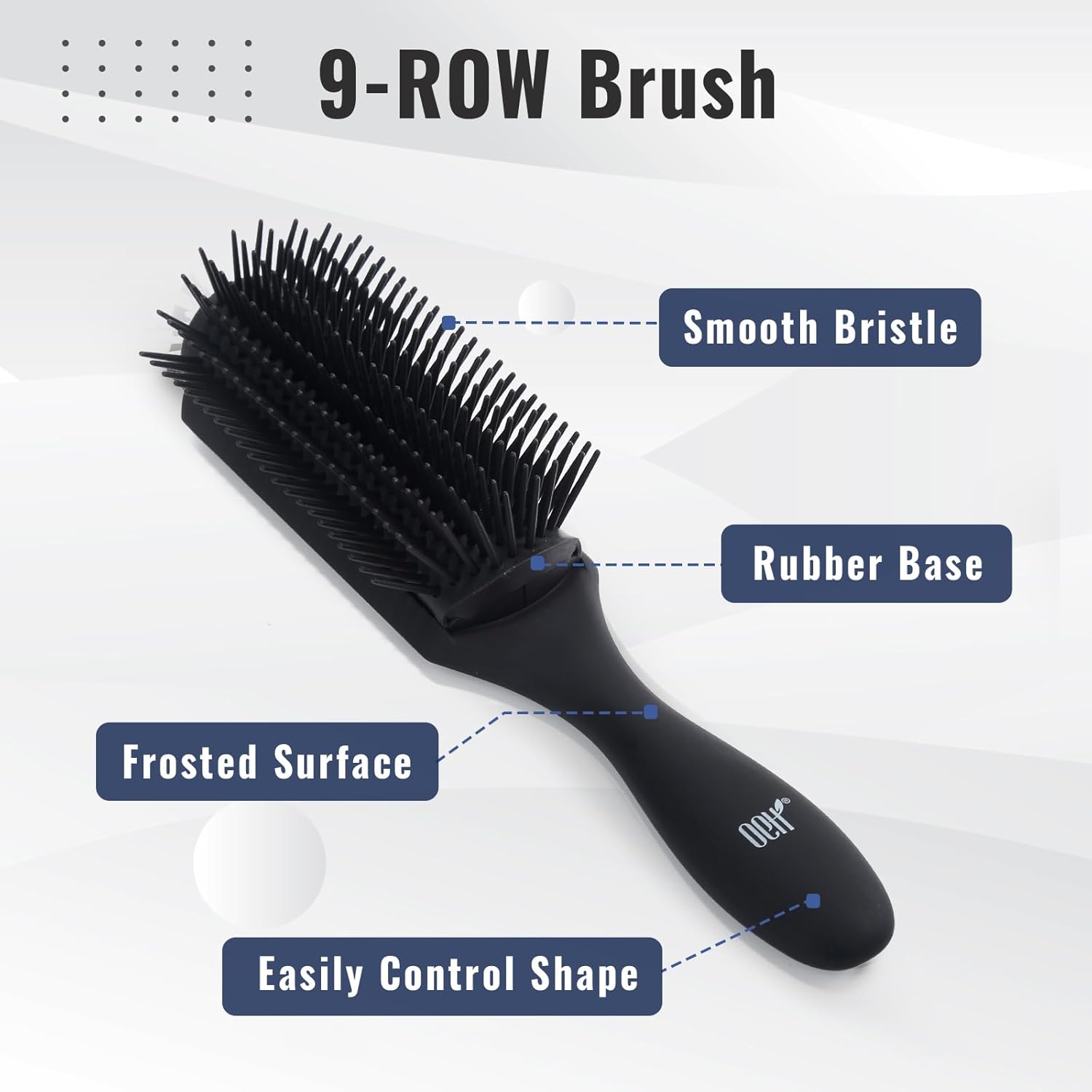 Brosse démêlante pour cheveux bouclés naturels : l'outil indispensable pour femmes et hommes Découvrez notre brosse à 9 rangées, conçue pour démêler en douceur et redonner éclat à vos boucles tout en préservant la santé de vos cheveux. – Image 2