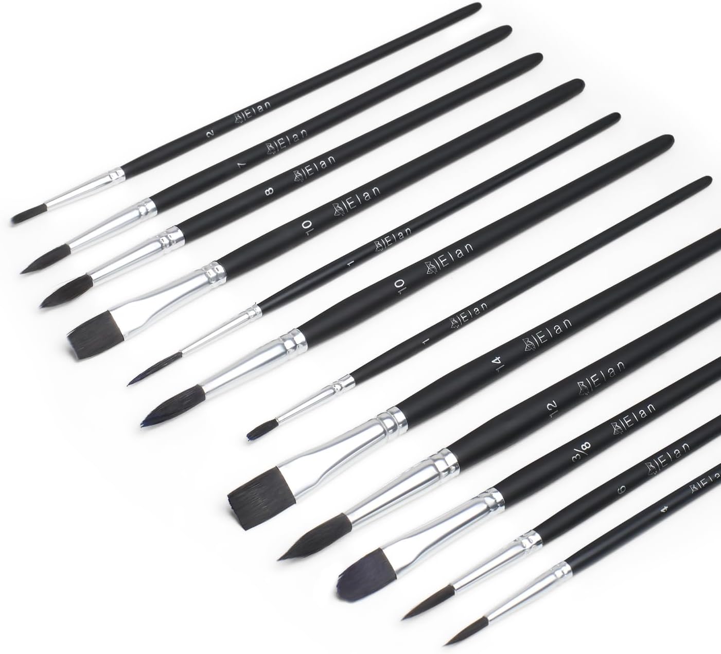 Pinceaux aquarelle professionnels : lot de 12 pinceaux pour artistes passionnés Poils synthétiques imitation martre pour un résultat créatif exceptionnel
