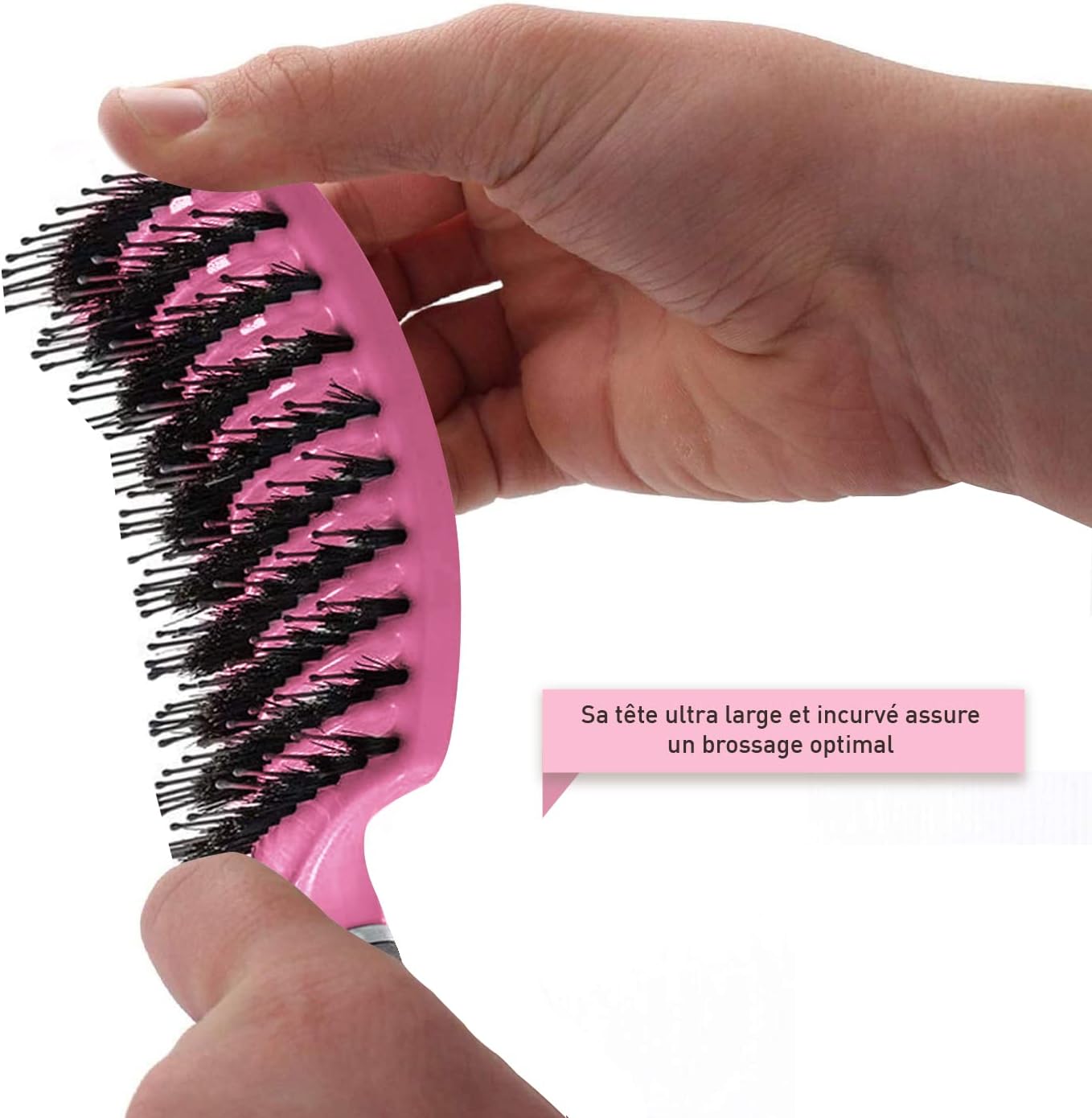 Brosse à cheveux démêlant en poils de sanglier : pour des cheveux doux et brillants sans tirer – Image 6