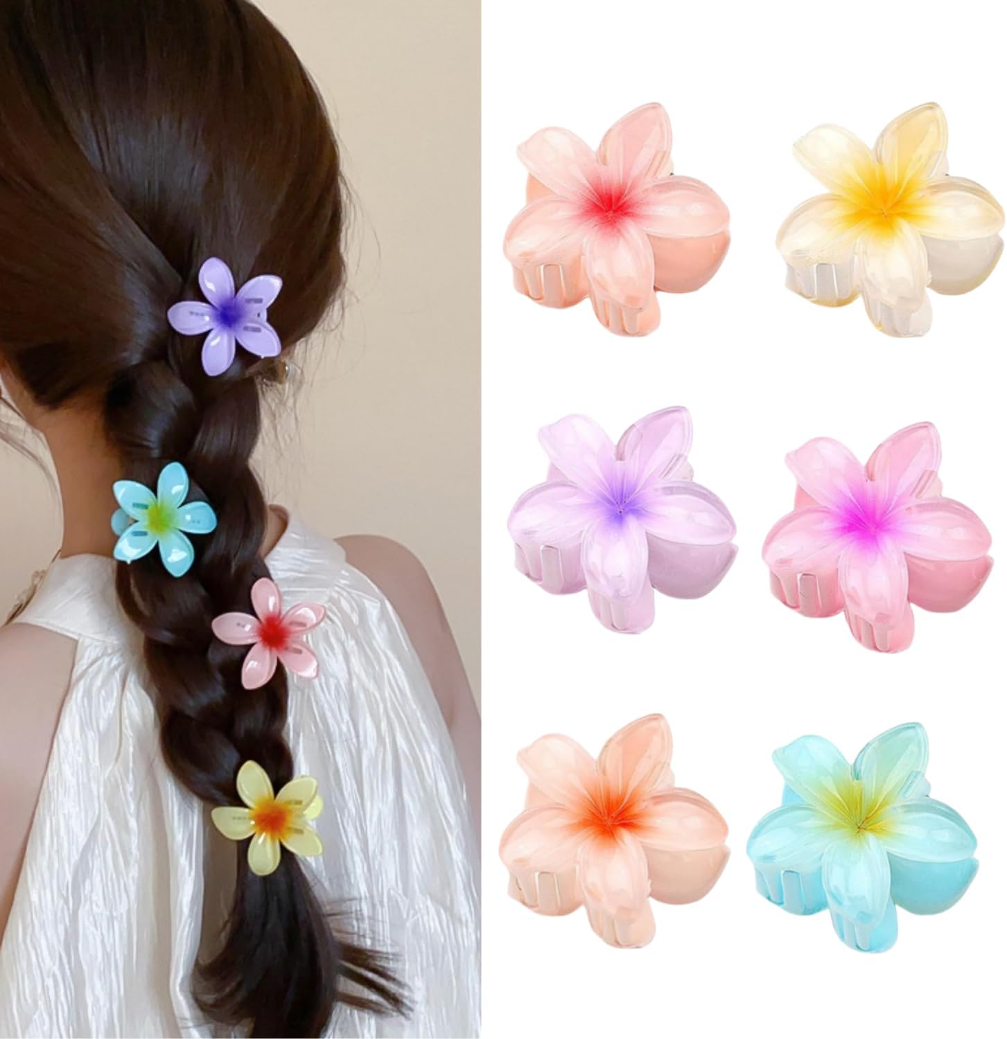 Pinces à cheveux fleur : 6 pièces antidérapantes pour femmes et filles, élégance et maintien parfait