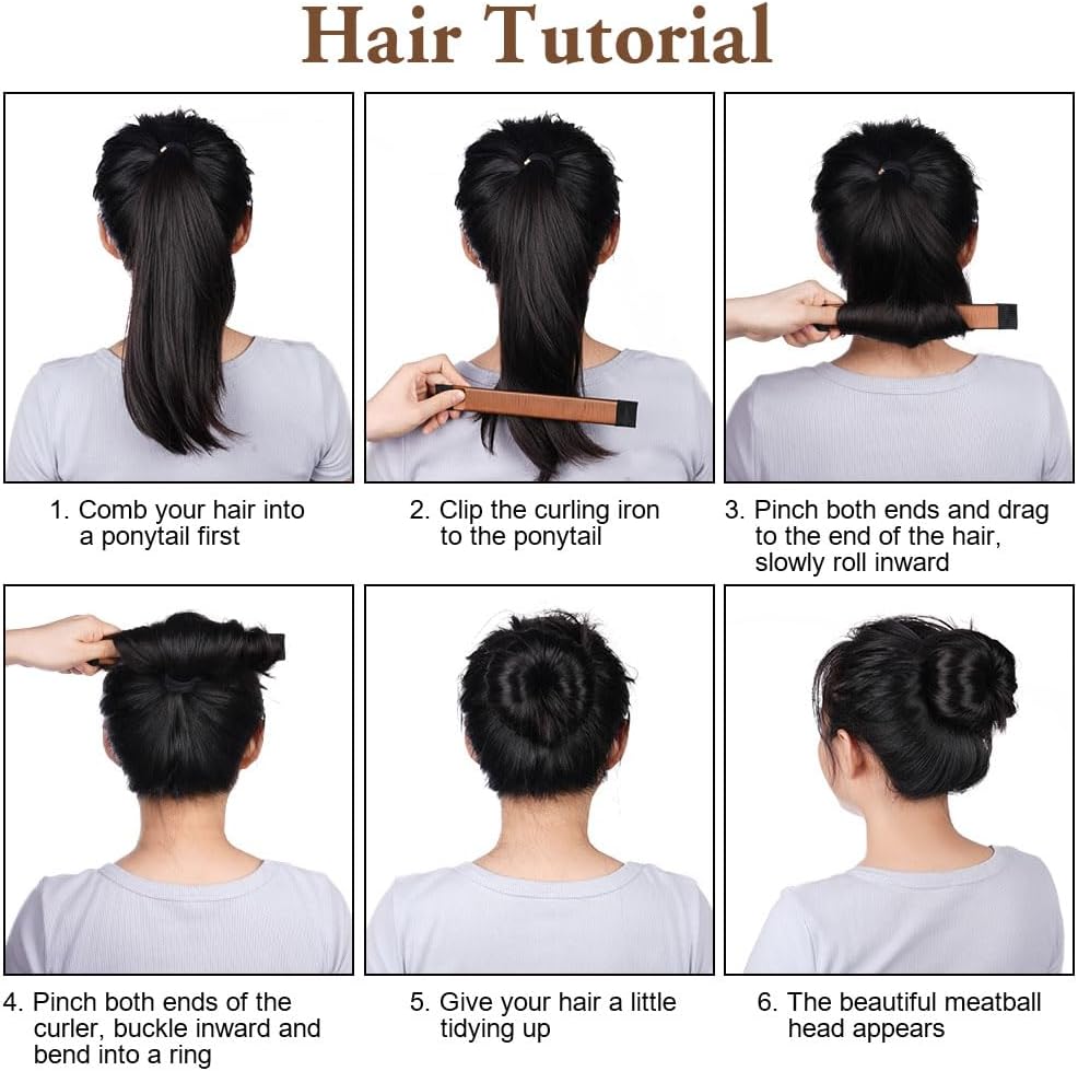 Chignon magique : set de 2 accessoires pour coiffure élégant pour filles et femmes Créez facilement des chignons sophistiqués avec notre French twist bun maker en brun clair – Image 5