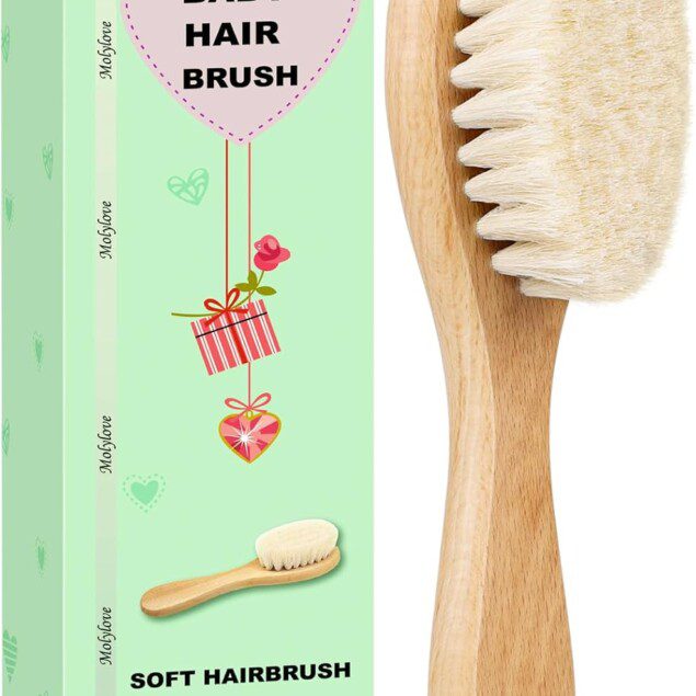 Brosse à cheveux bébé en bois : douceur premium pour un soin délicat du cuir chevelu des nouveau-nés
