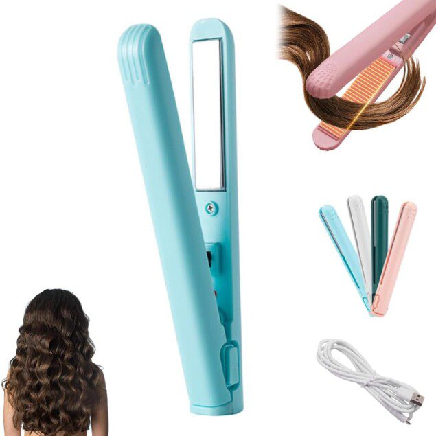 Mini fer à friser à double usage : l'allié idéal pour femmes en quête de coiffures élégantes, compact et portable pour tous types de cheveux