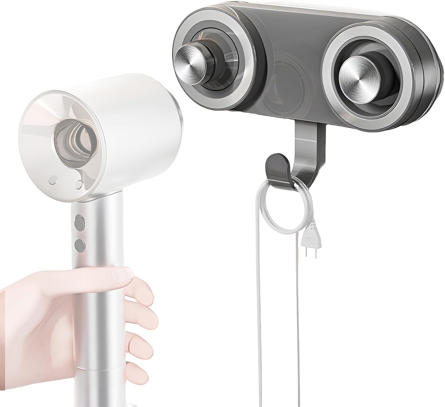 Support magnétique pour sèche-cheveux : pratique et élégant pour toutes les salles de bain