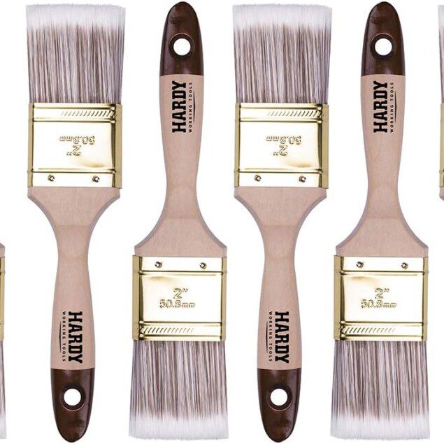 Pinceaux plats en bois pour les artisans : set de 6 pièces de 50 mm pour une finition parfaite du vernis