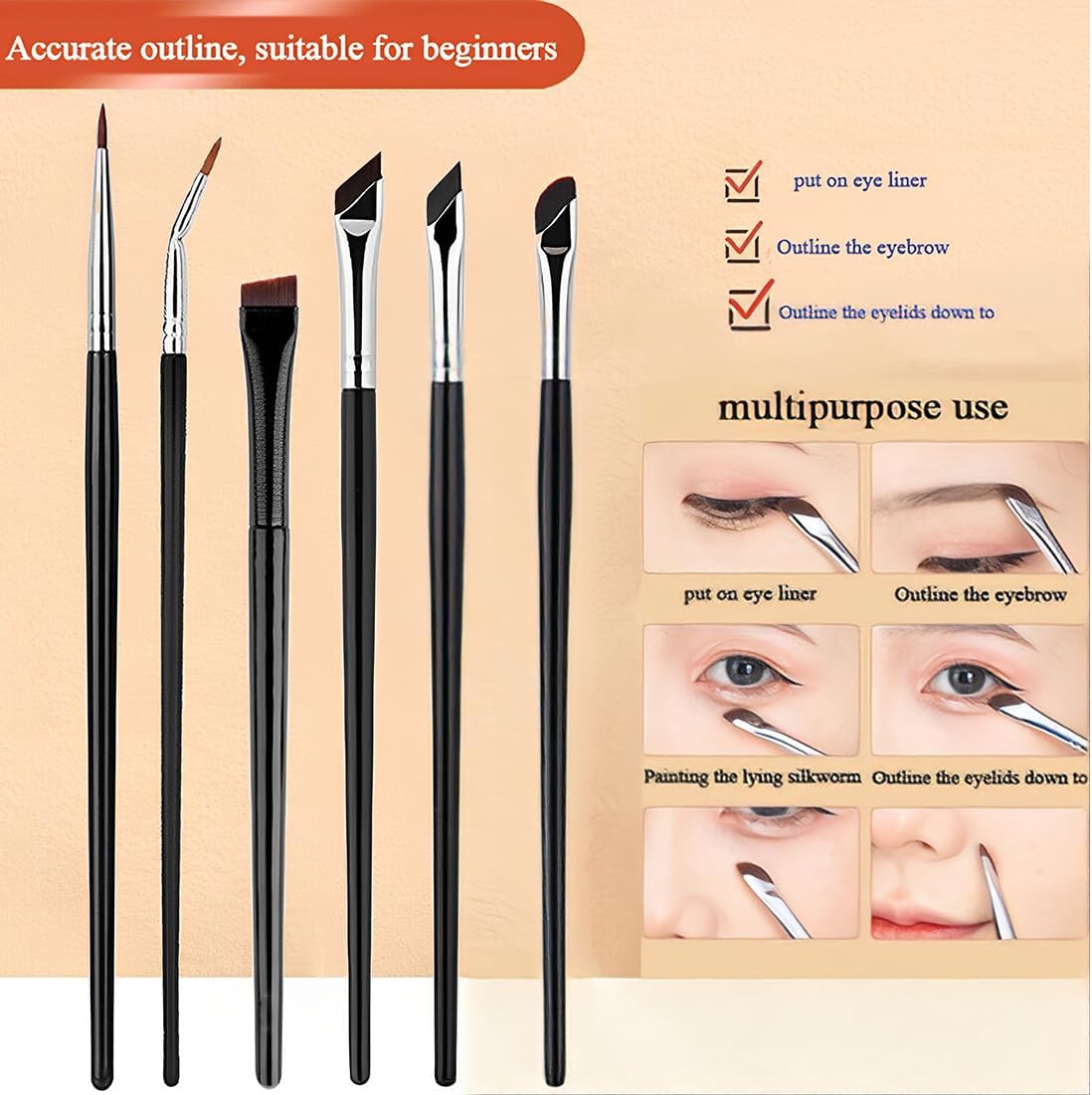 Pinceaux eyeliner professionnels : l'ensemble parfait pour les débutantes en maquillage – Image 4