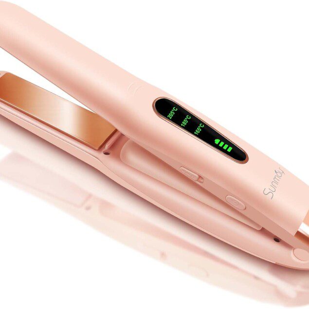 Fer à lisser et boucler sans fil 2 en 1 : l'allié des voyageurs élégants   Pour un coiffage rapide et pratique, optez pour ce mini lisseur rechargeable et portable, parfait pour vos déplacements  