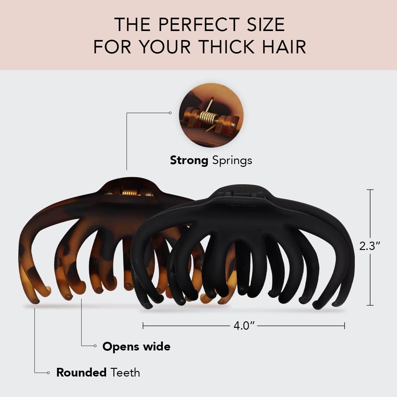 Kitsch : Lot de 2 pinces à cheveux style pieuvre pour femmes aux cheveux épais, élégantes et pratiques – Image 2